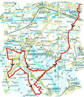 Orientierungskarte der Rennradtour